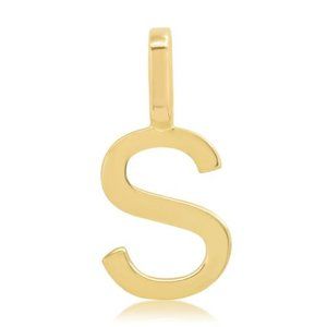 NWT Alphabet Letter Pendant "S" // 10K Solid Gold